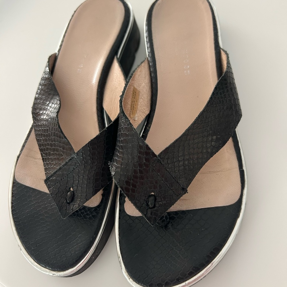 Donald J. Pliner Black Textured Sandals
